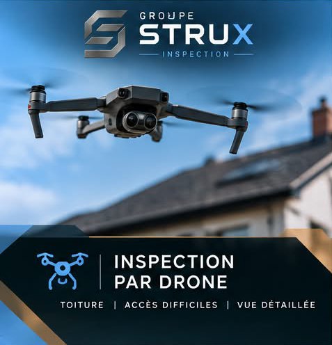 Drone inspection: roof, hard-to-reach areas, detailed view